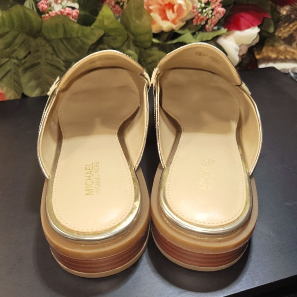 Michael Kors Eden Metallic Leather Mule New Without Box - Picture 6 of 10